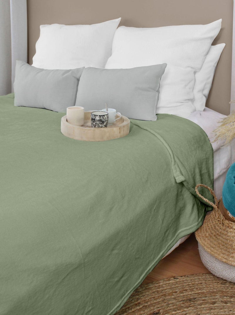 Couverture unie en molleton Vert clair - Kiabi