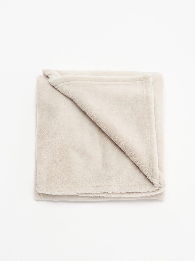Couverture unie en polaire Beige - Kiabi