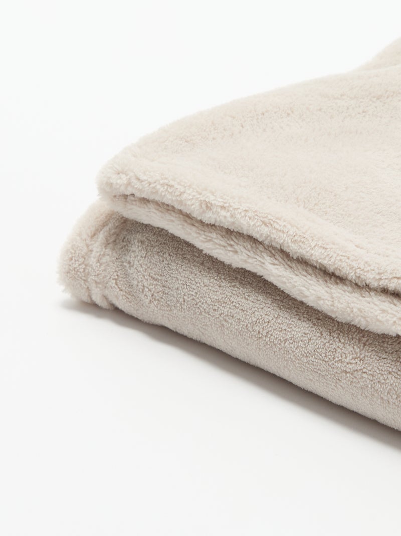 Couverture unie en polaire Beige - Kiabi