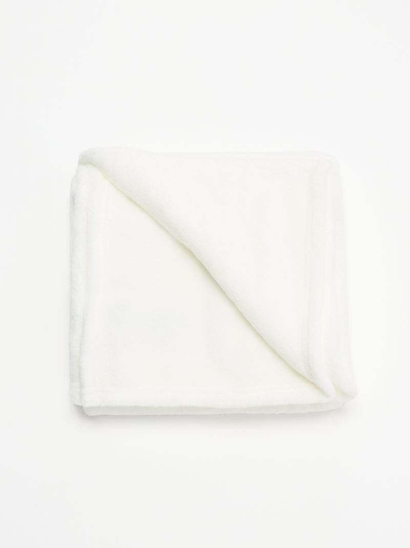 Couverture unie en polaire Blanc - Kiabi