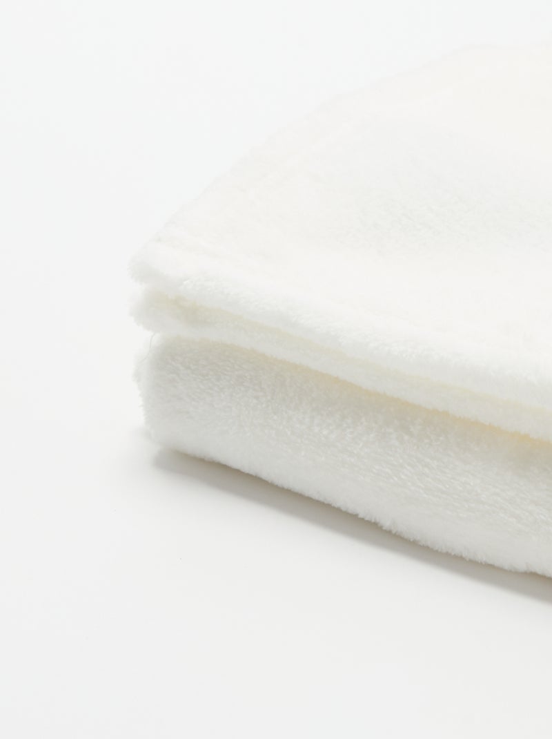 Couverture unie en polaire Blanc - Kiabi