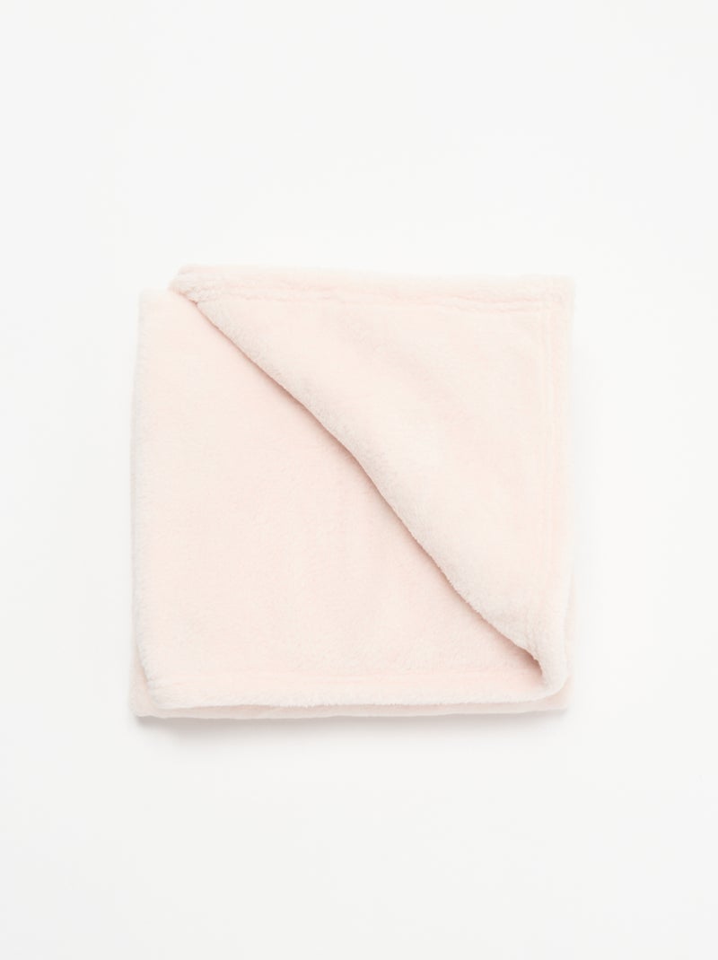 Couverture unie en polaire Rose - Kiabi