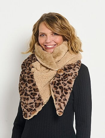 Couvre épaules moumoute et fourrure léopard - AFIBEL