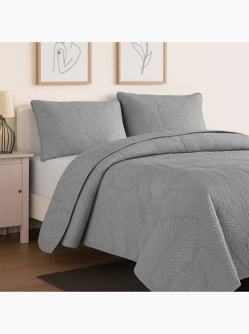 Couvre lit - dessus de lit 100 % polyester filoa Gris - Kiabi