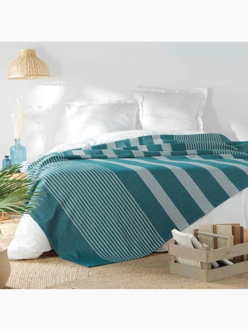 Couvre lit 1 personne coton/polyester tisse adele - Kiabi