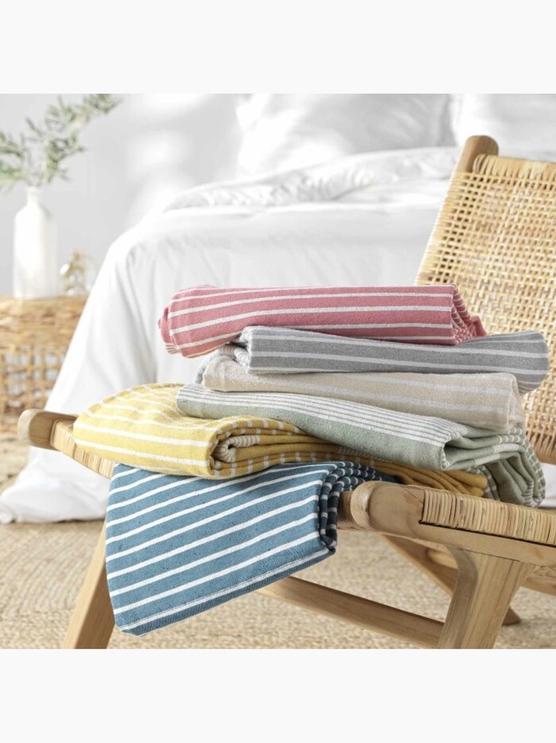Couvre lit 1 personne coton/polyester tisse adele Bleu - Kiabi
