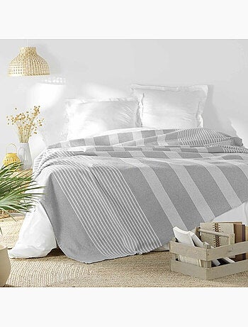 Couvre lit 1 personne coton/polyester tisse adele