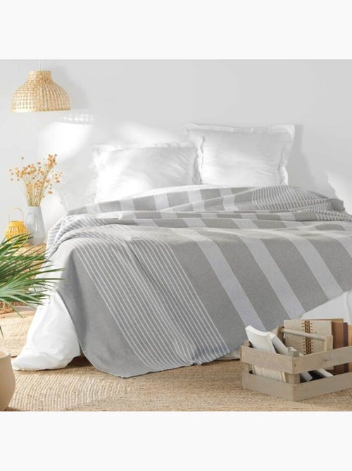 Couvre lit 1 personne coton/polyester tisse adele - Kiabi