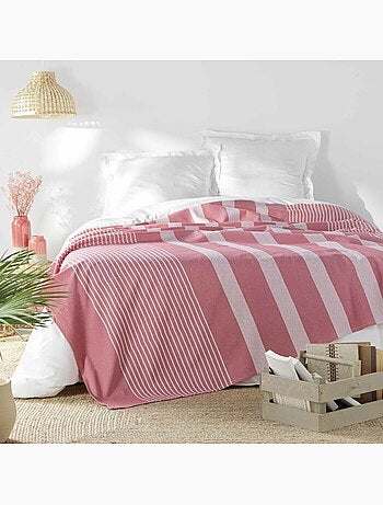 Couvre lit 1 personne coton/polyester tisse adele