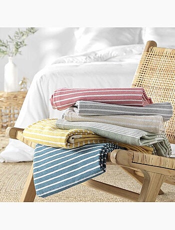 Couvre lit 1 personne coton/polyester tisse adele