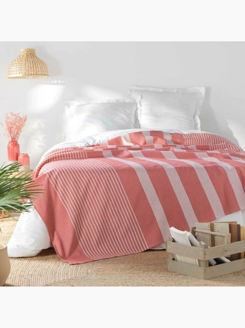 Couvre lit 1 personne coton/polyester tisse adele - Kiabi