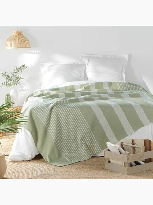 Couvre lit 1 personne coton/polyester tisse adele - Kiabi