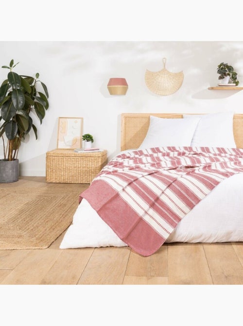 Couvre lit 2 personnes coton/polyester jacquard - Kiabi