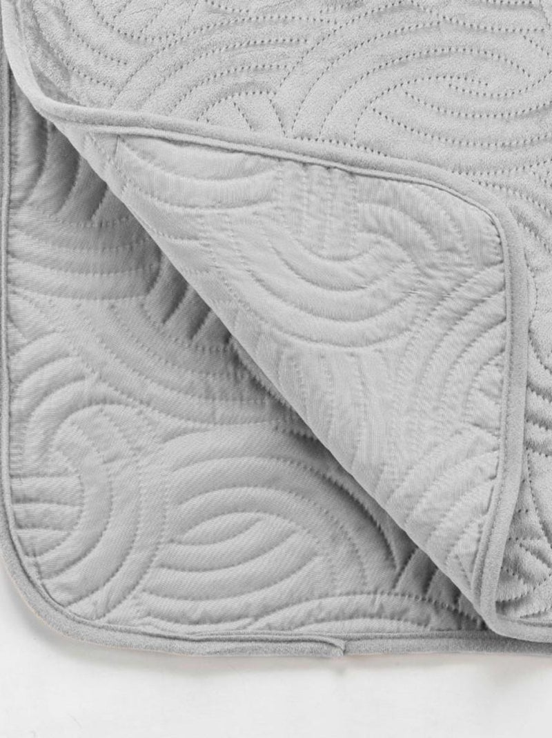 Couvre-lit 2 personnes matelassé 220x240 + 2 taies SOLANGE gris Gris - Kiabi