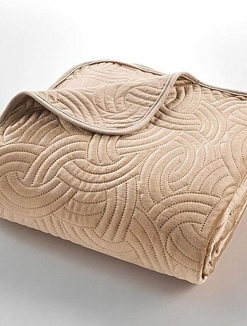 Couvre-lit 2 personnes matelassé 220x240 + 2 taies SOLANGE Lin