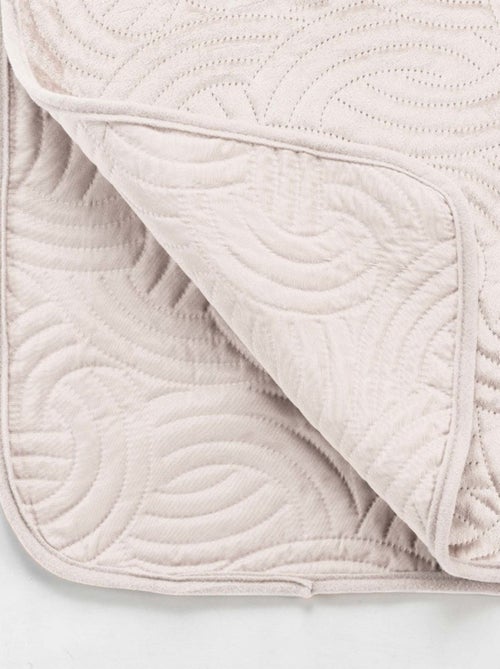 Couvre-lit 2 personnes matelassé 220x240 + 2 taies SOLANGE Naturel - Kiabi