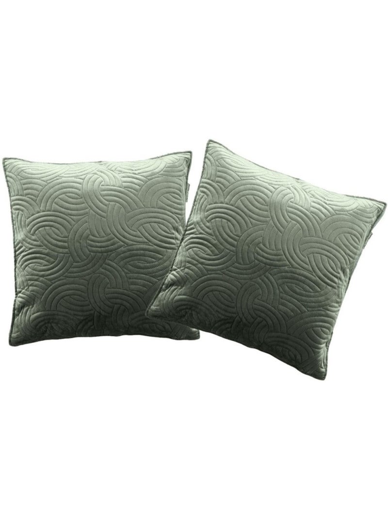 Couvre-lit 2 personnes matelassé 220x240 + 2 taies SOLANGE vert Vert - Kiabi