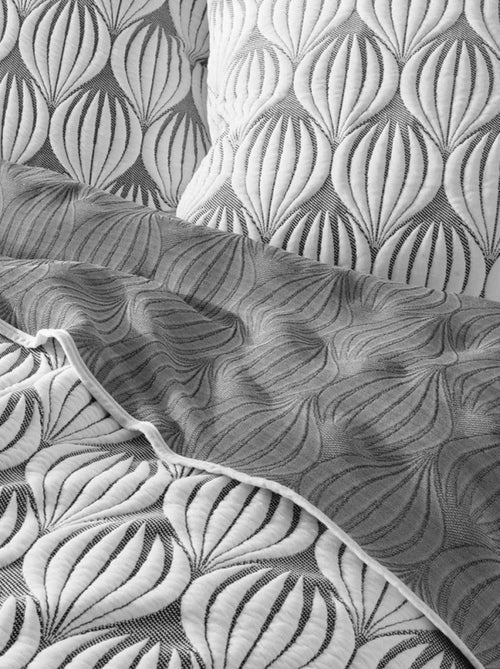 Couvre-lit 2 personnes matelassé 220x240 + taies jersey microfibre Faustine - Kiabi