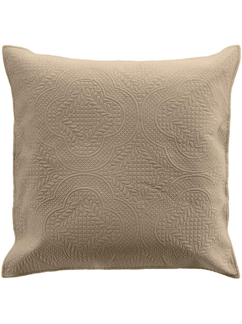 Couvre-lit 2 personnes matelassé 240x260 microfibre Romane coloris lin Beige - Kiabi