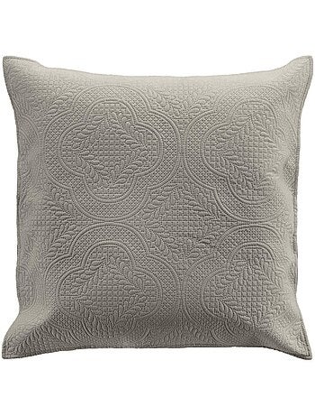 Couvre-lit 2 personnes matelassé microfibre Romane coloris gris