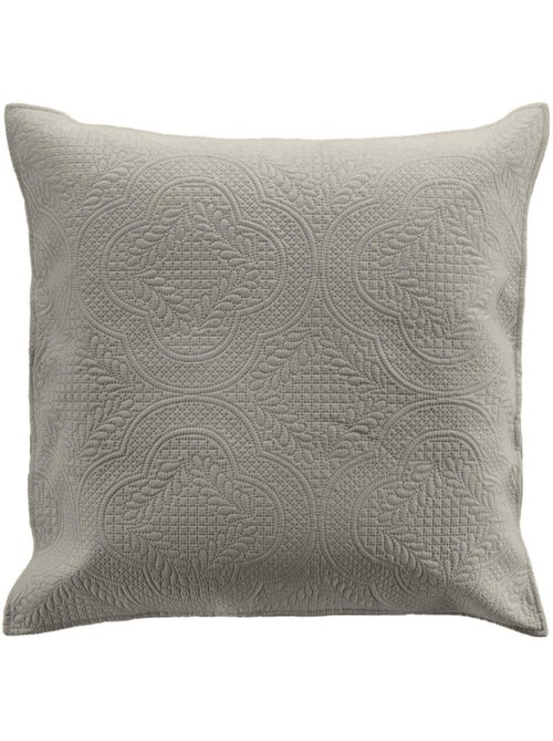 Couvre-lit 2 personnes matelassé microfibre Romane coloris gris - Kiabi
