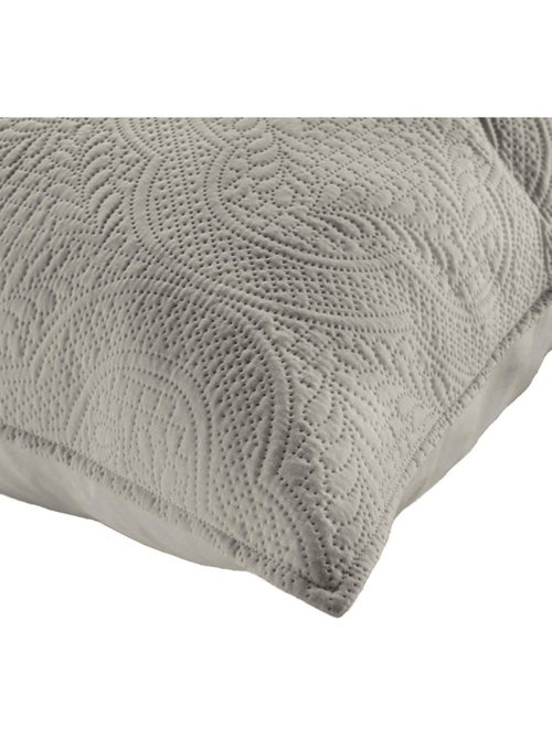 Couvre-lit 2 personnes matelassé microfibre Romane coloris gris - Kiabi