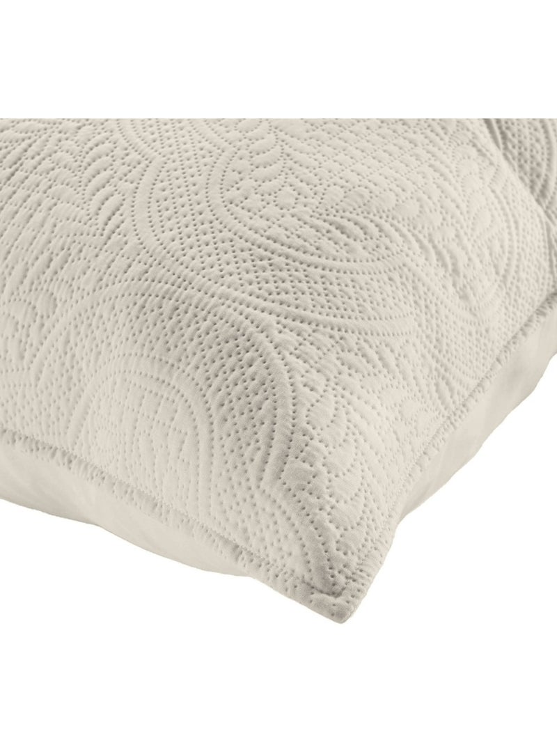 Couvre-lit 2 personnes matelassé microfibre unie Romane naturel Beige - Kiabi