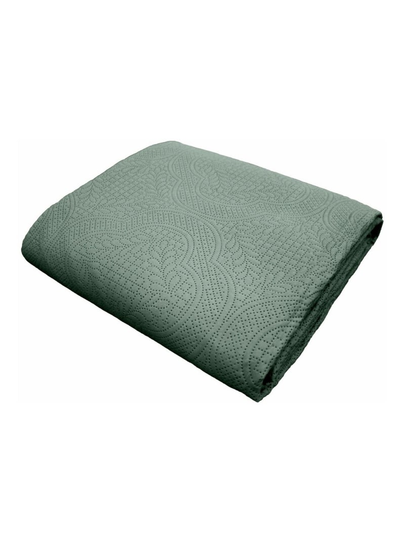 Couvre-lit 2 personnes microfibre 220x240  + 2 housses de coussins Vert - Kiabi