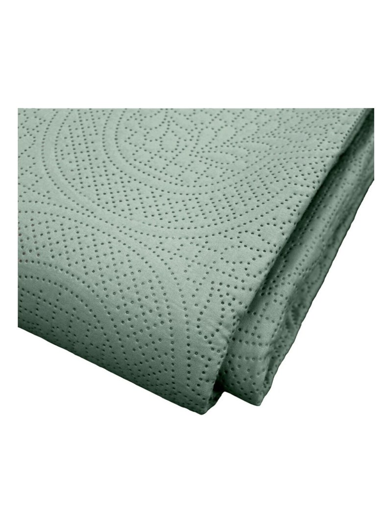 Couvre-lit 2 personnes microfibre 220x240  + 2 housses de coussins Vert - Kiabi