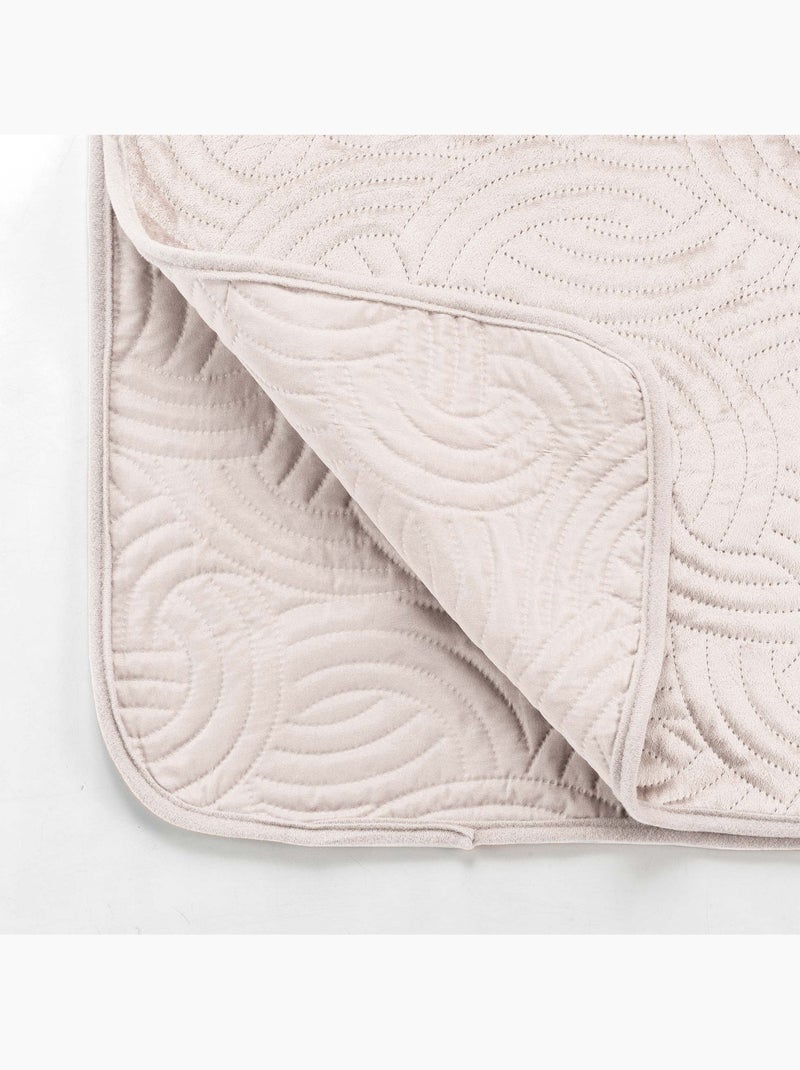 Couvre-lit 3 pièces matelassé velours + deux taies Beige grès - Kiabi