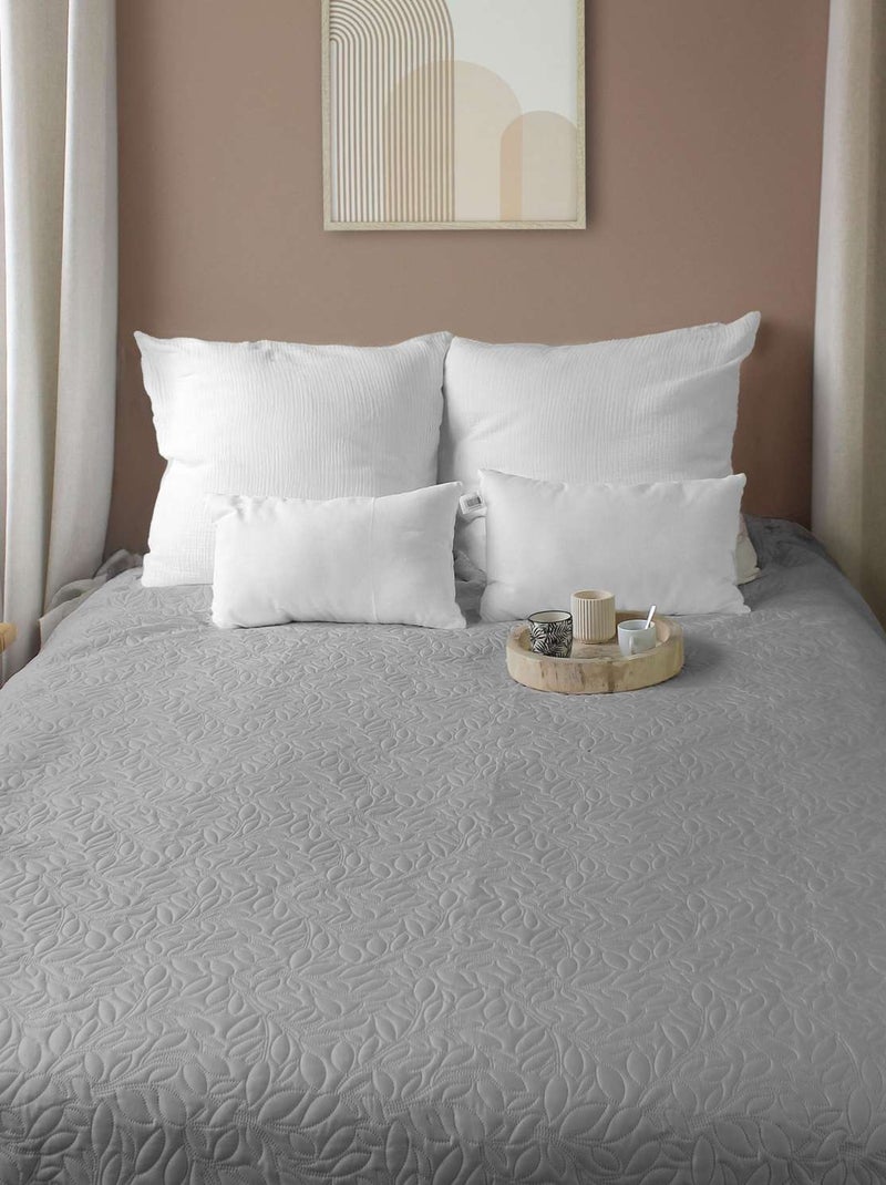 Couvre-lit à dessin floral Gris - Kiabi