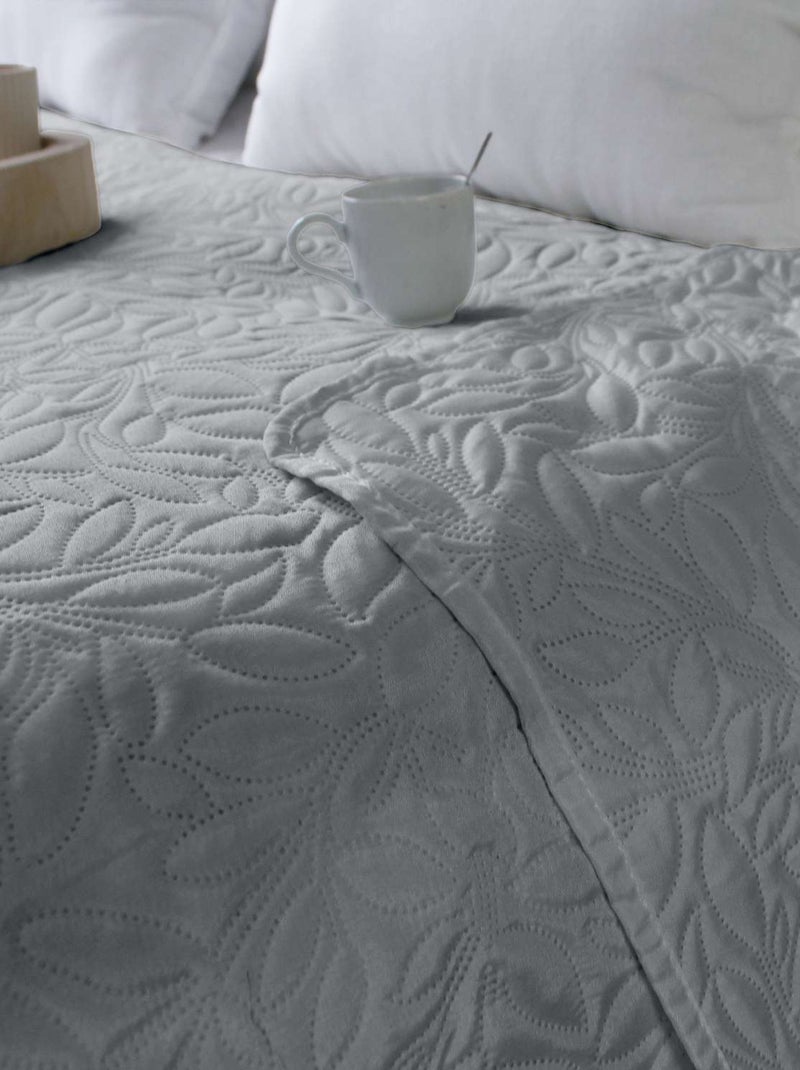 Couvre-lit à dessin floral Gris - Kiabi