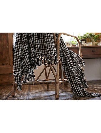 couvre-lit à franges - Pied de poule - Gaspard