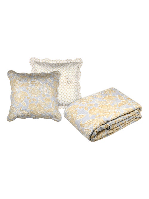 Couvre-lit avec taies d'oreiller motif perse - Kiabi