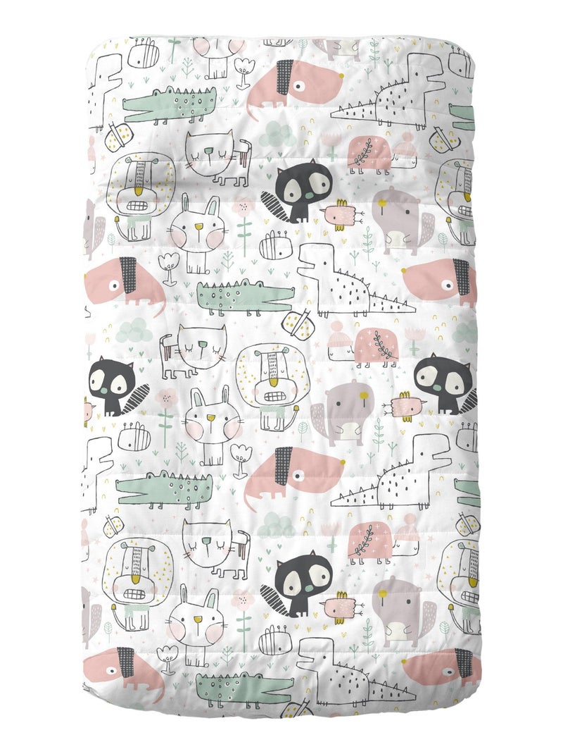 Couvre-lit Best buddies Berceau "Happyfriday" Blanc - Kiabi