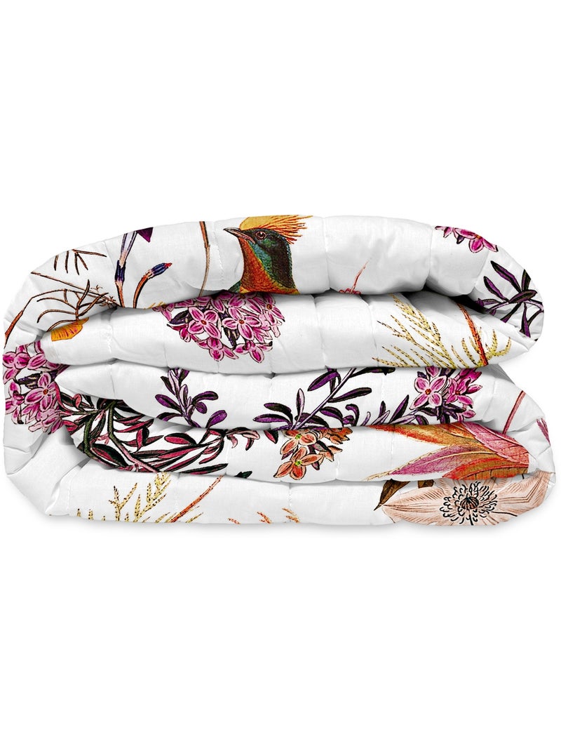 Couvre-lit Birds of paradise "Happyfriday" Blanc - Kiabi