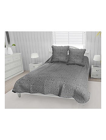 Couvre lit boutis coton 220x240 cm ARABESQUE avec 2 taies d'oreiller