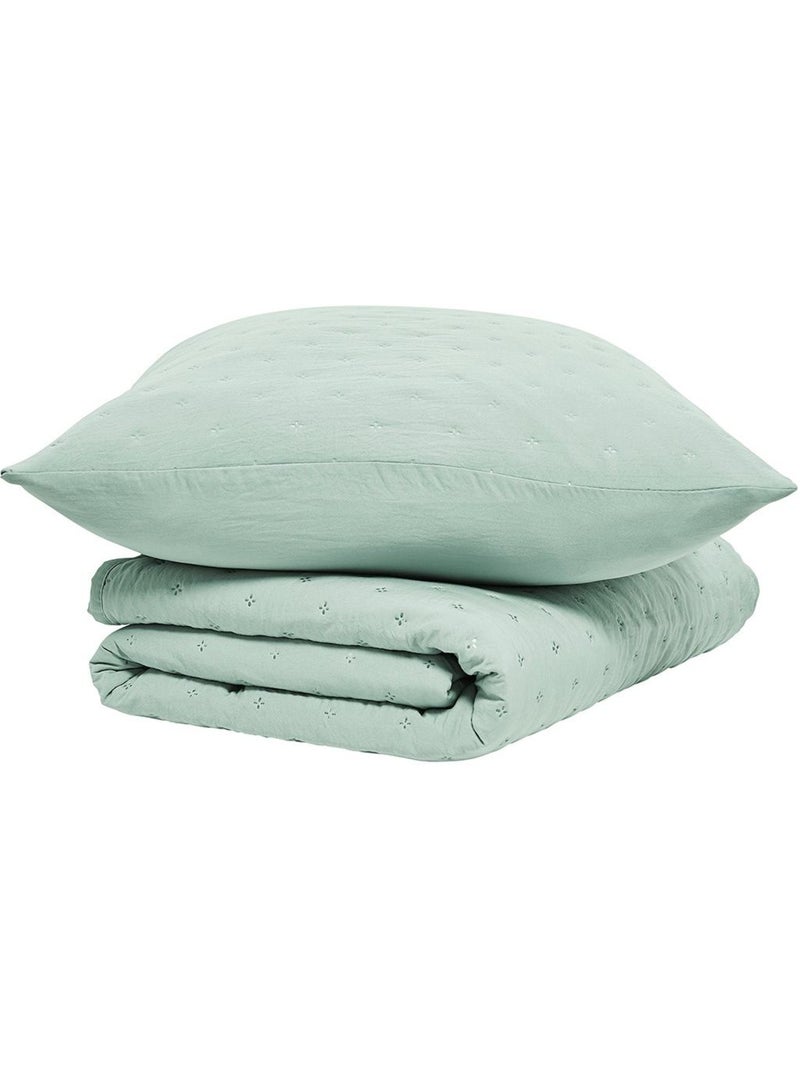 Couvre lit boutis ESSENTIAL Bleu céladon - Kiabi
