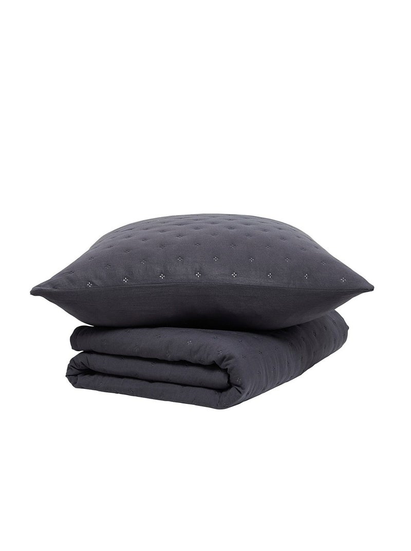 Couvre lit boutis ESSENTIAL gris anthracite - Kiabi