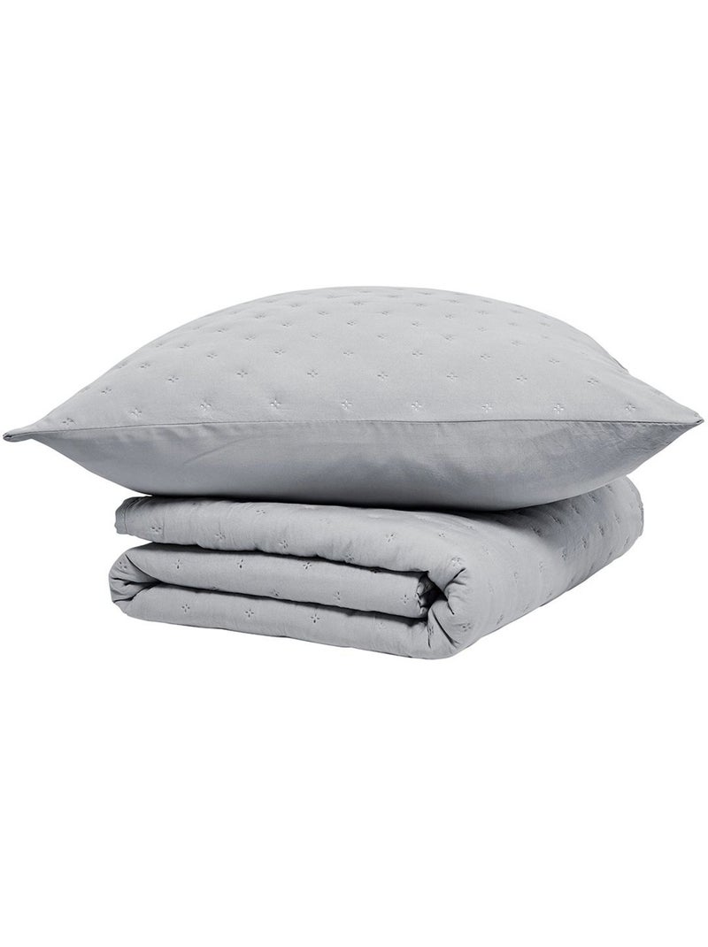 Couvre lit boutis ESSENTIAL Gris clair - Kiabi