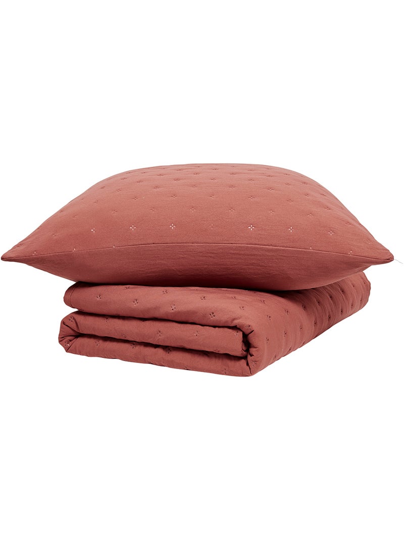 Couvre lit boutis ESSENTIAL Rouge brique - Kiabi