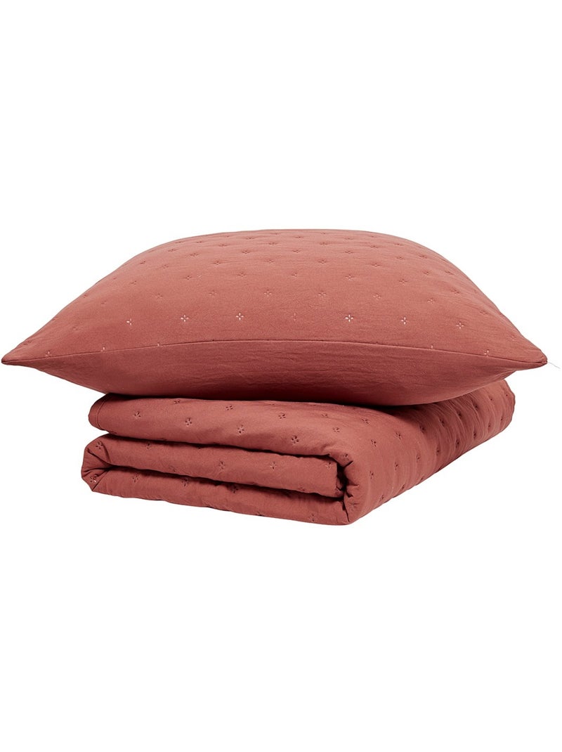 Couvre lit boutis ESSENTIAL Rouge brique - Kiabi