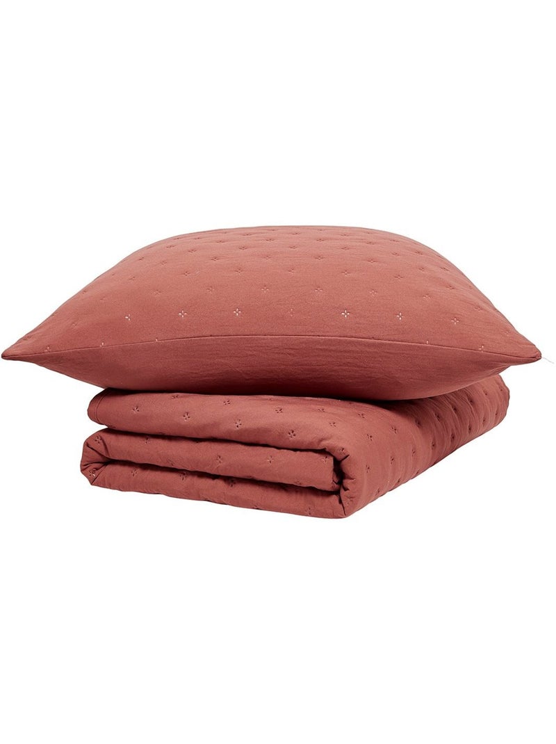Couvre lit boutis ESSENTIAL Rouge brique - Kiabi