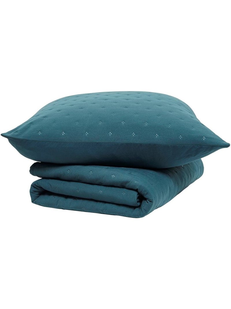 Couvre lit boutis ESSENTIAL Vert foncé - Kiabi