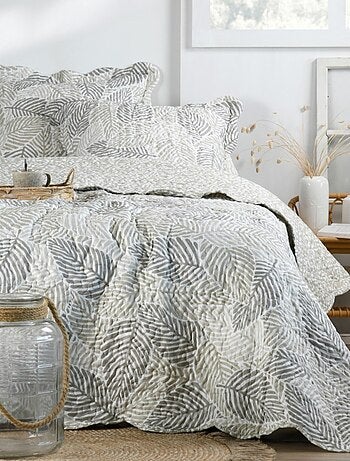 Couvre lit boutis réversible 260x240 avec 2 taies d'oreiller