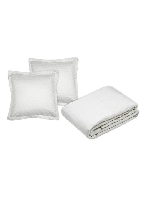 Couvre lit boutis réversible avec 2 taies coloris naturel - Kiabi