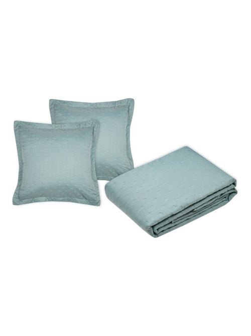Couvre lit boutis réversible avec 2 taies coloris vert - Kiabi