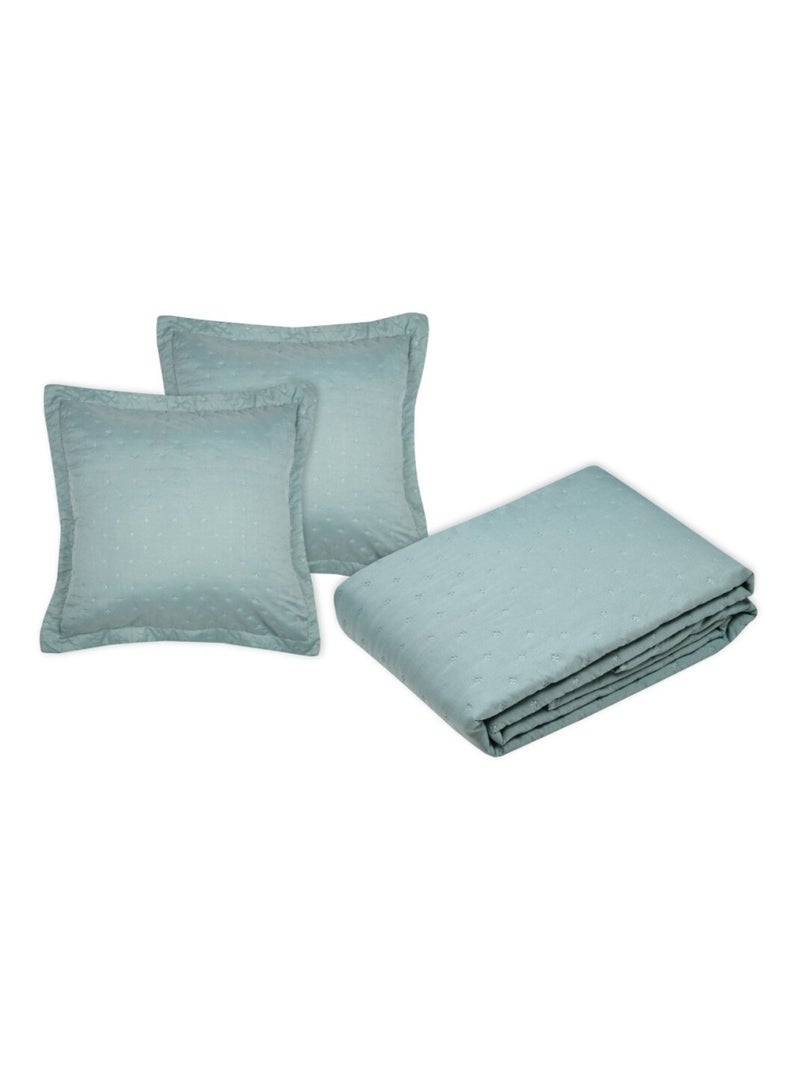 Couvre lit boutis réversible avec 2 taies coloris vert Vert - Kiabi