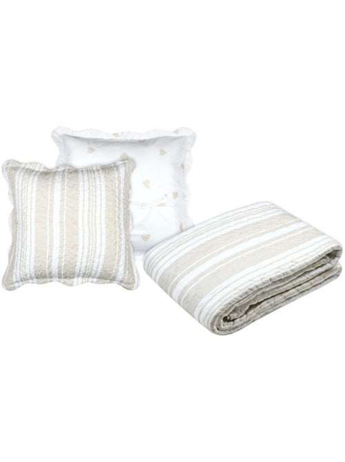 Couvre lit boutis réversible avec taie(s) d'oreiller 65x65cm - Kiabi