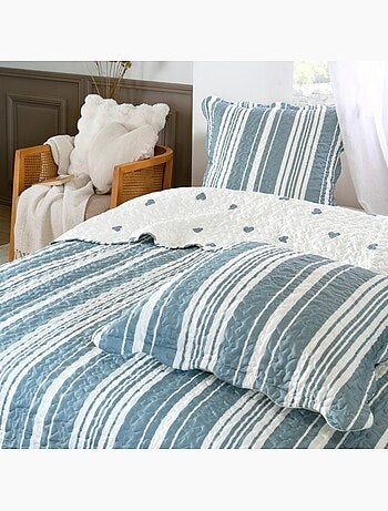 Couvre lit boutis réversible avec taie(s) d'oreiller 65x65cm